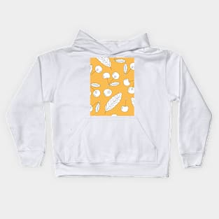 Cherry pattern on yellow background Kids Hoodie